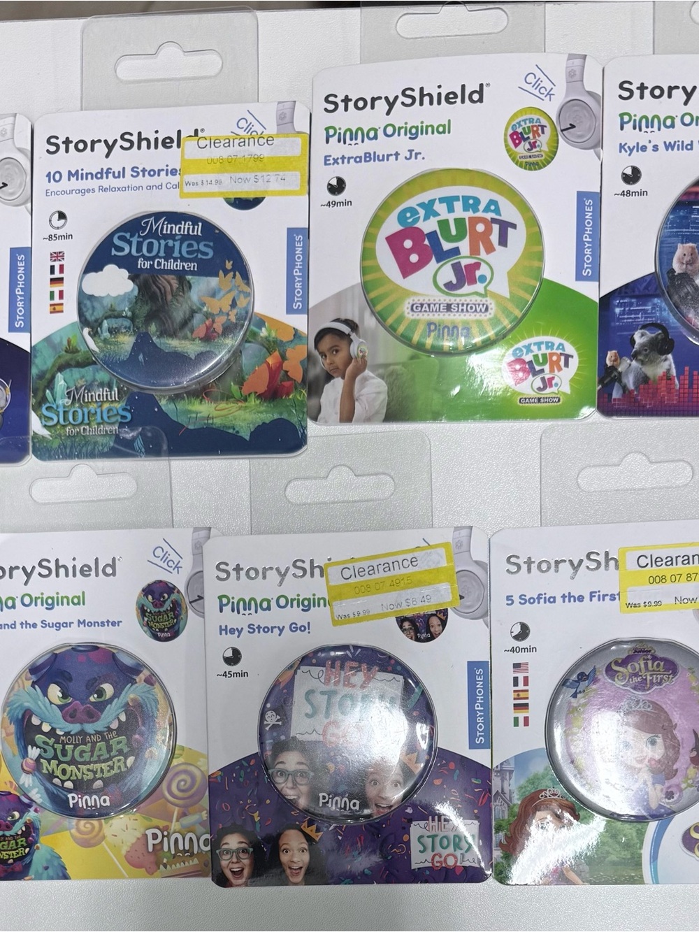 Lot of 7 StoryPhones StoryShield Audio Discs Bundle - Pinna Disney ZenShield New